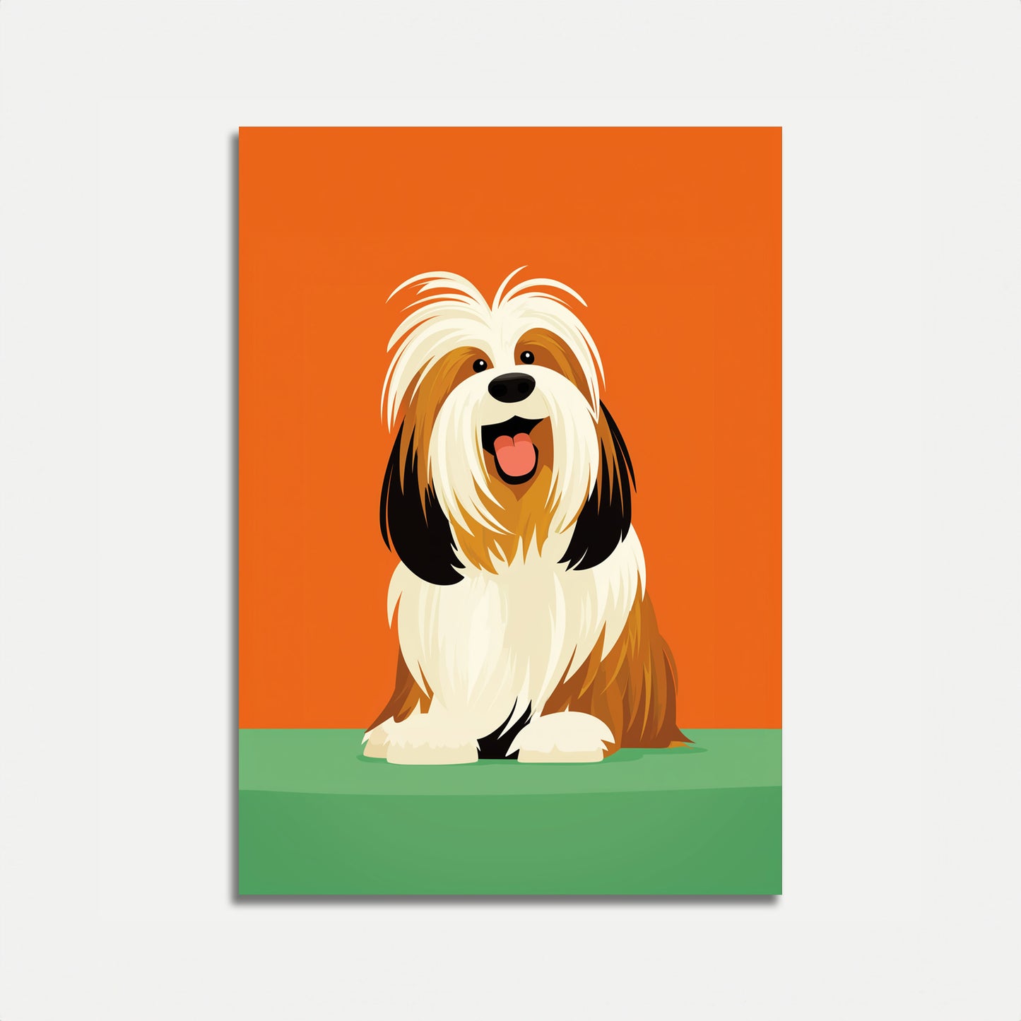 Affiche de chien hirsute et joyeux et duveteux
