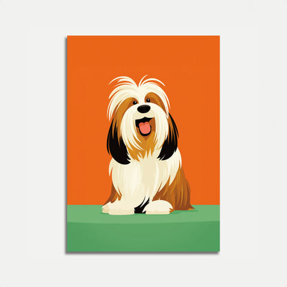 Affiche de chien hirsute et joyeux et duveteux