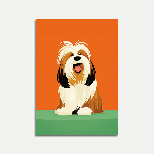 Affiche de chien hirsute et joyeux et duveteux