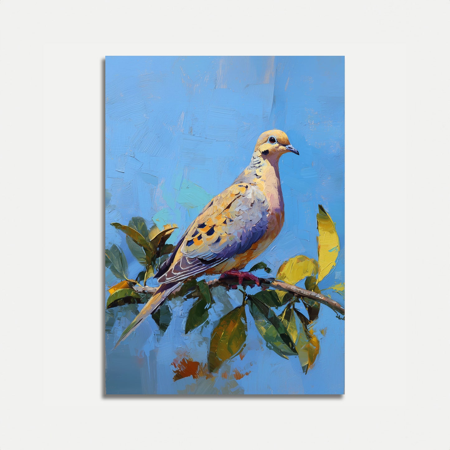 Dove on Branch Nature Poster
