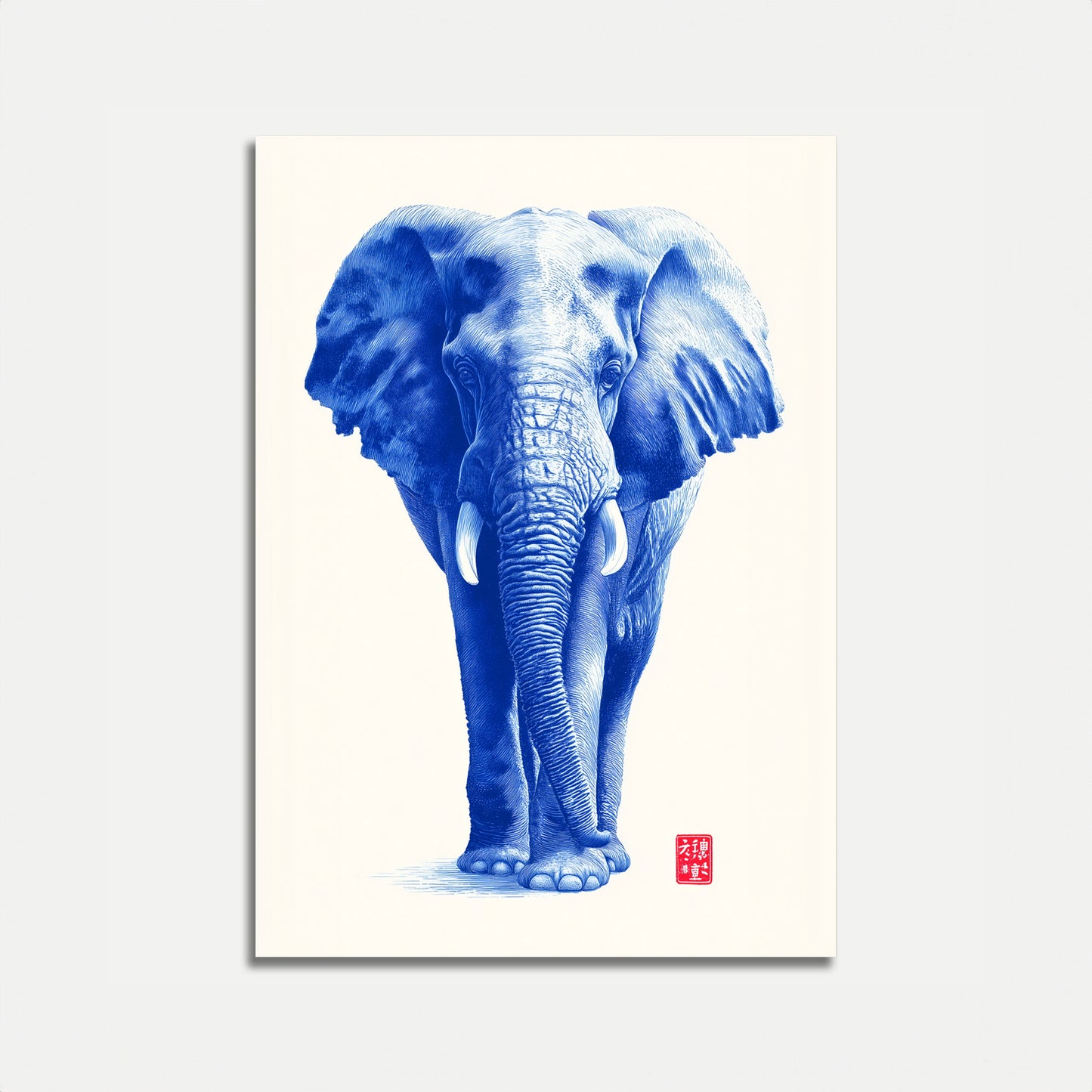 Blue Majesty Elephant Poster