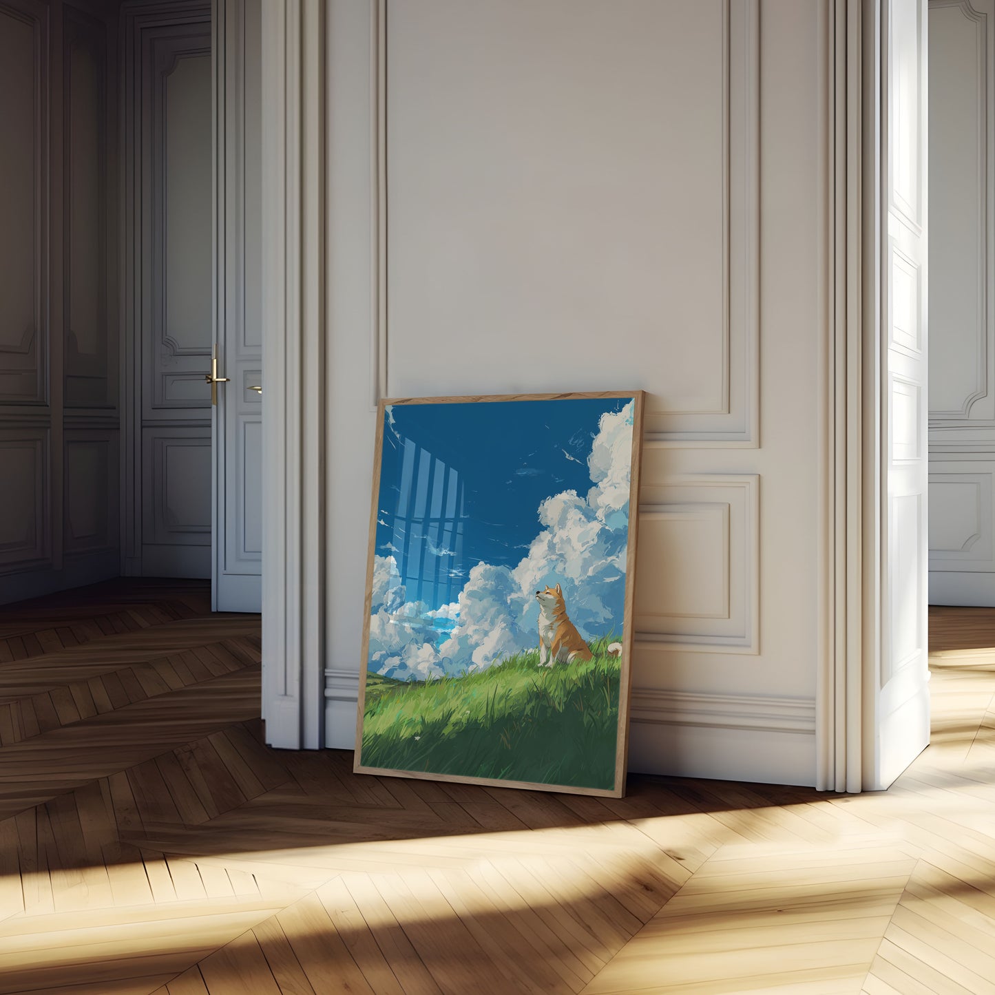 Serene Shiba Cloud Poster