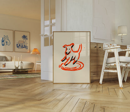 Verspielter Hunde-Skizzen-Poster