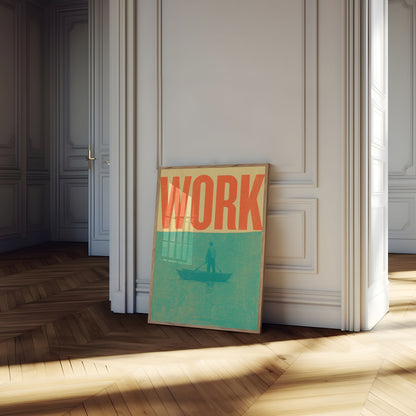 Poster Uomo al Lavoro in Barca