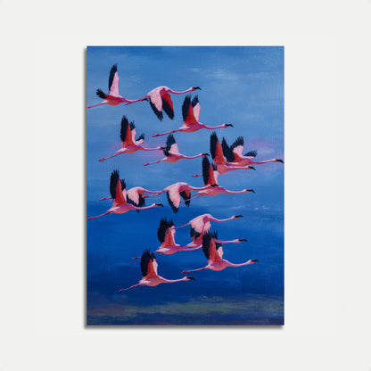 Flamingo's in Vlucht Poster