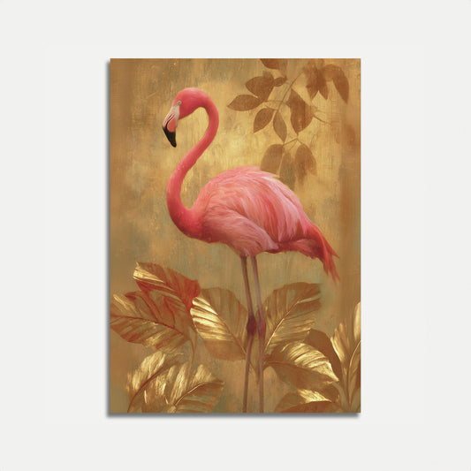 Golden Flamingo Elegance Poster