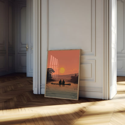 Sunset River Meditation Poster