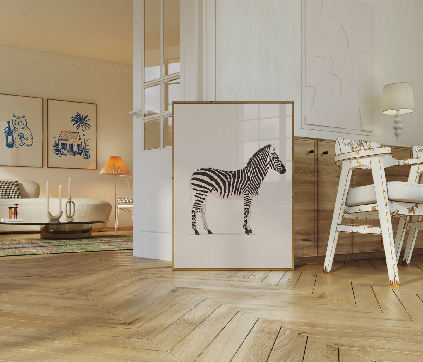 Monochrome Zebra Stripes Poster