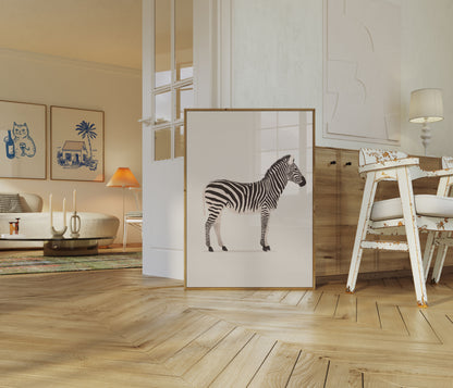 Monochrome Zebra Stripes Poster