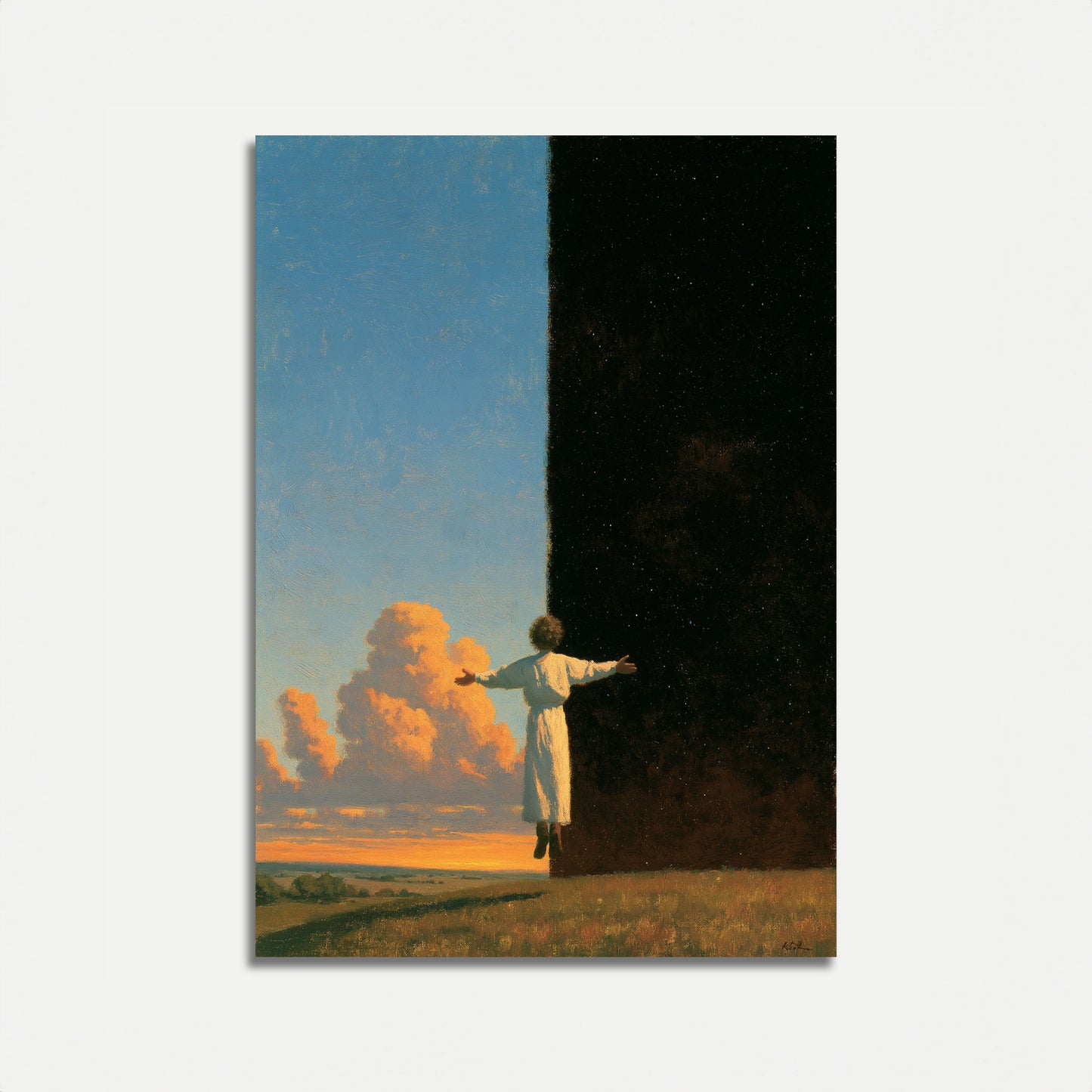 Figure Embracing the Vastness Poster