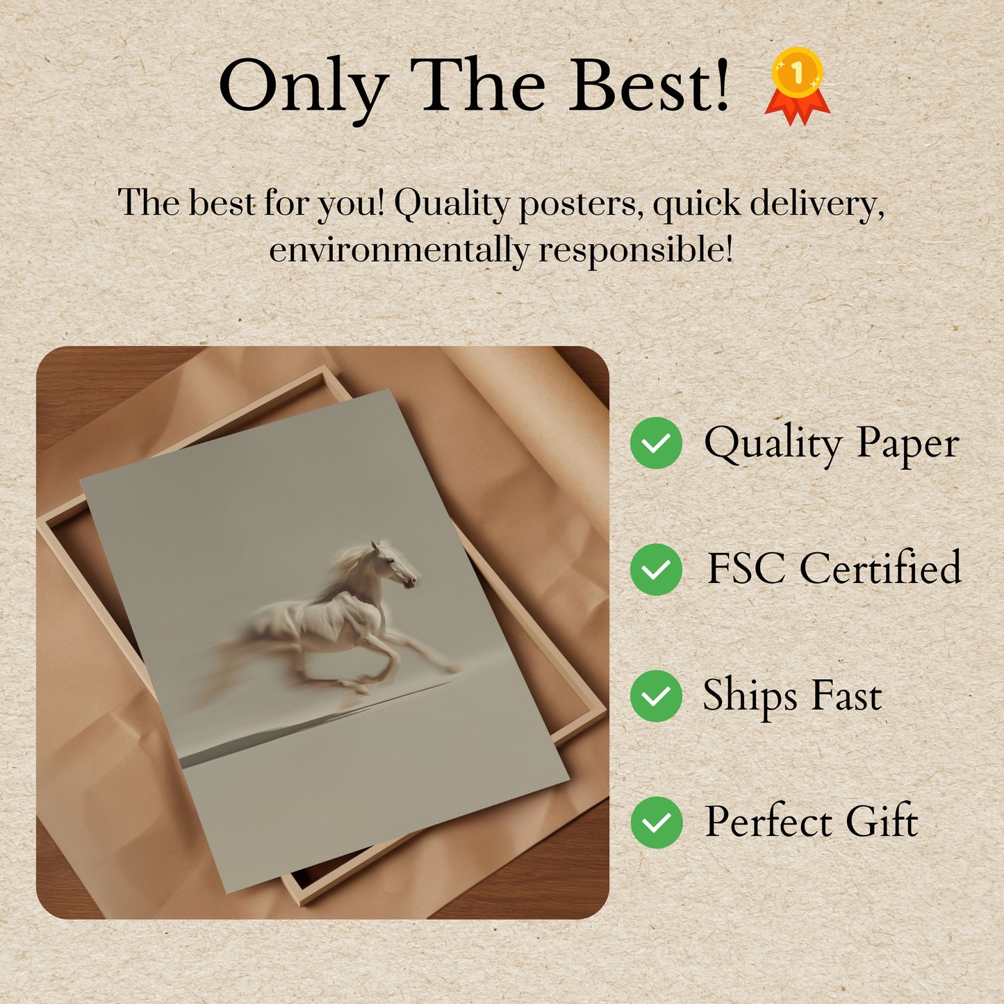 Wild Gallop in Sepia Poster