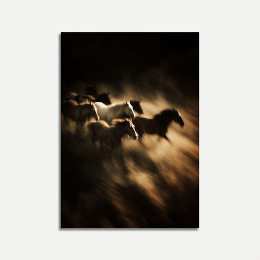 Galopperende Heste i Bevægelse Plakat