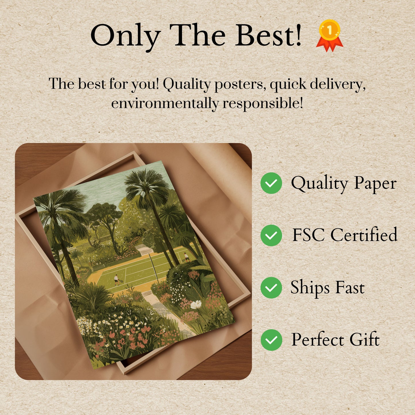 Tropical Tennis Garden Poster