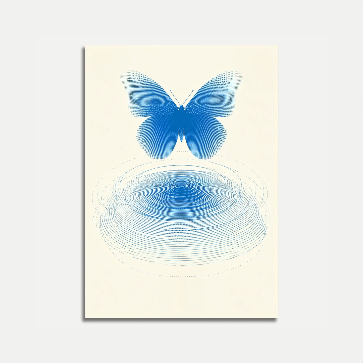 Póster de la ola de mariposa azul
