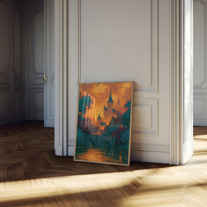 Enchanted Castle at Sunset Poster
