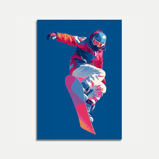 Akční plakát snowboardingu ve vzduchu