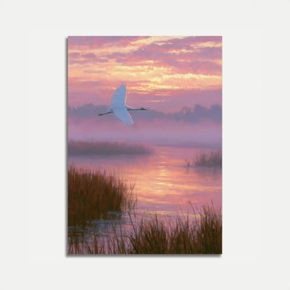 Schwan im Morgennebel Poster