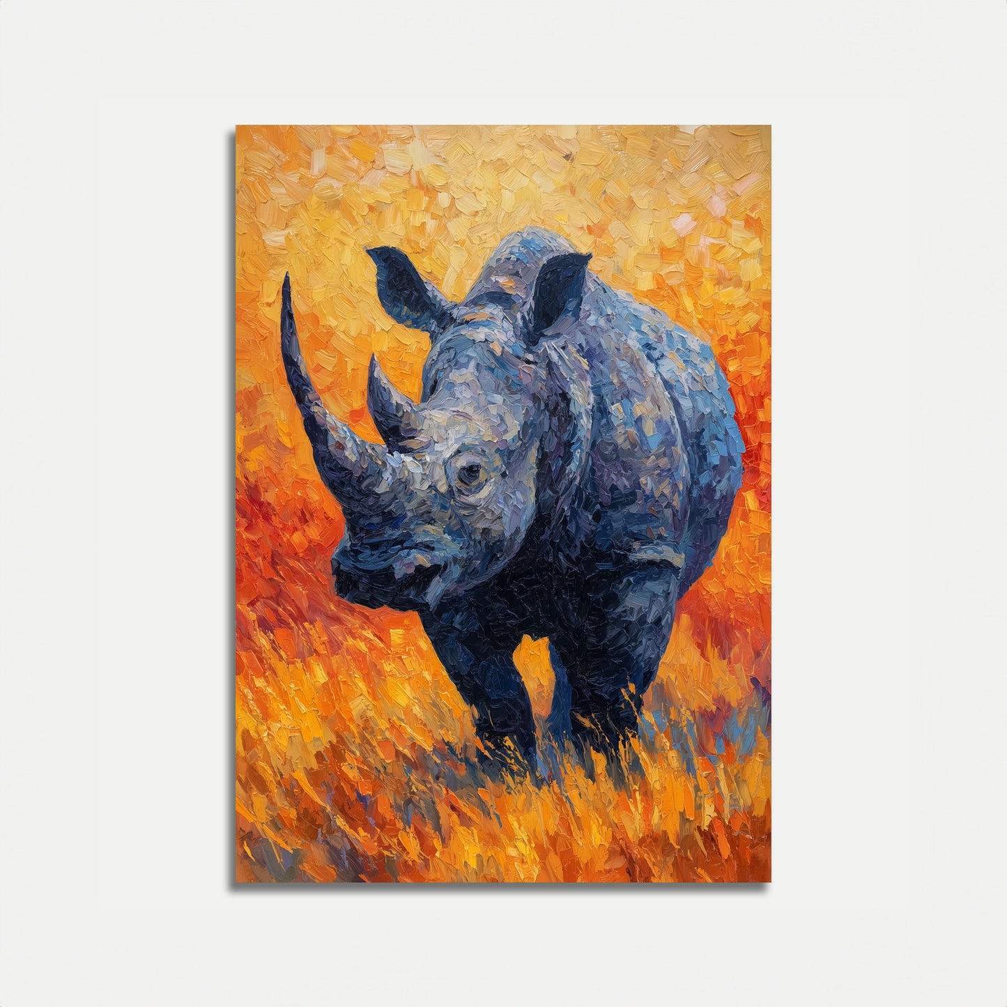 Fierce Rhino Fire Poster
