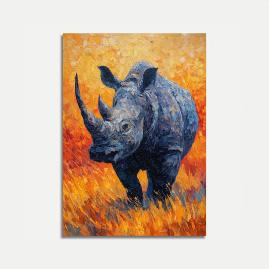 Fierce Rhino Fire Poster