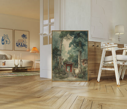 Gammel kinesisk havesti-plakat