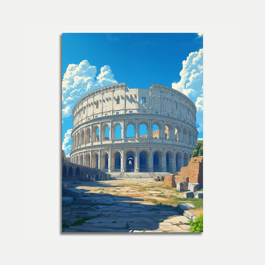 Ancient Colosseum Rome Architectural Poster
