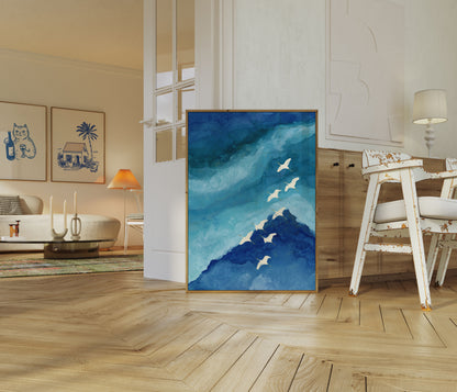 Affiches Grues Volantes Sur Montagnes