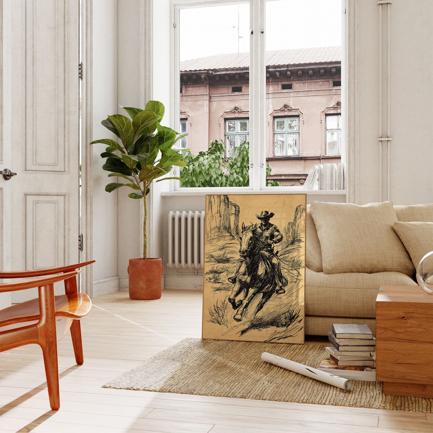 Galloping Western Cowboy Poster