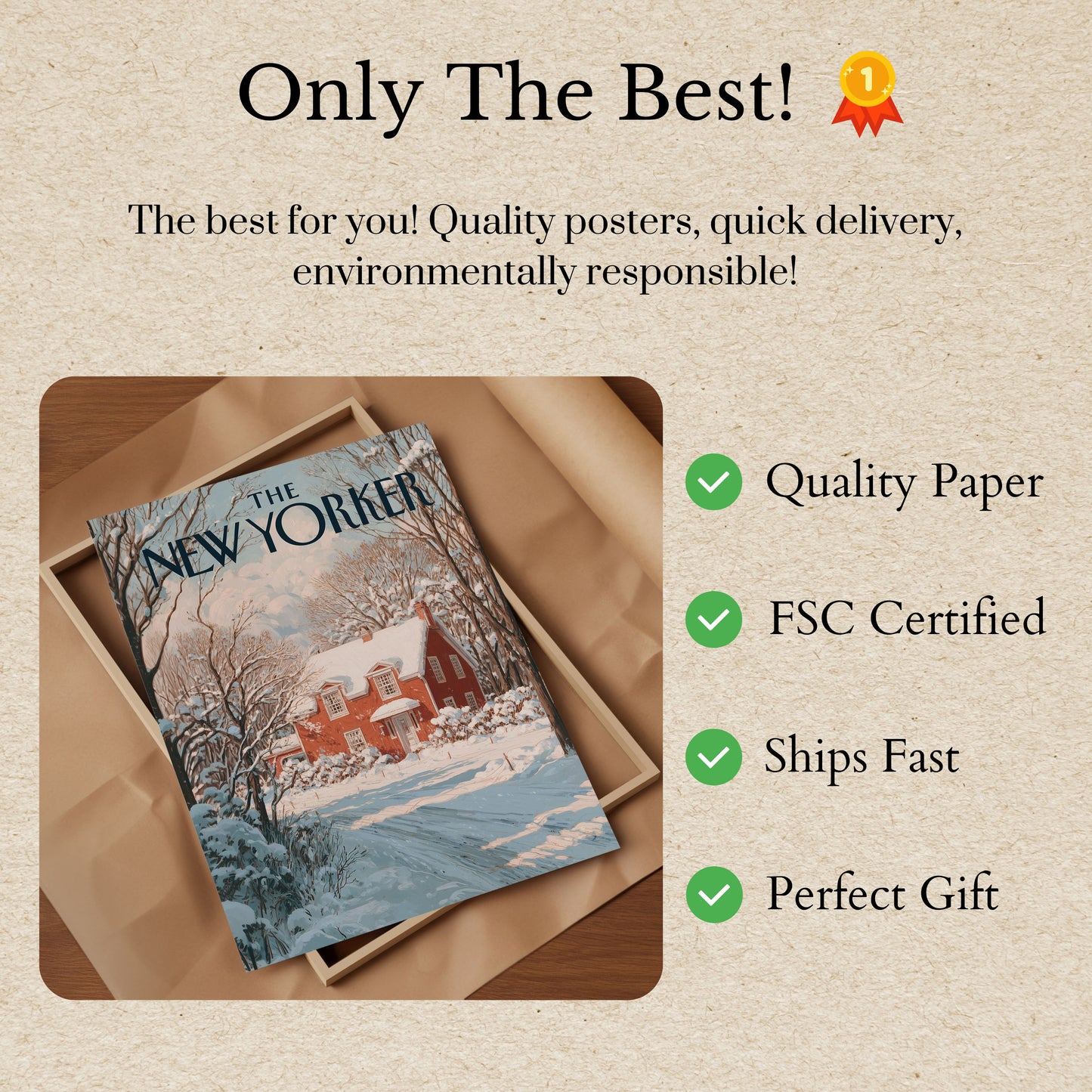 Snowy New Yorker Winter Poster