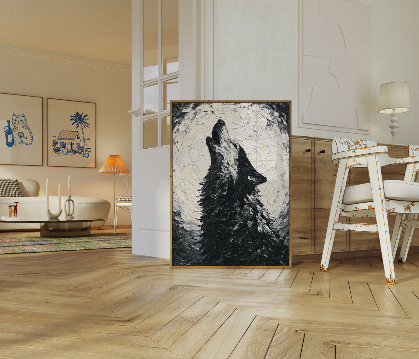 Moonlit Wolf Howl Poster