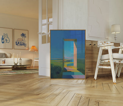 Geometric Landscape Portal Poster