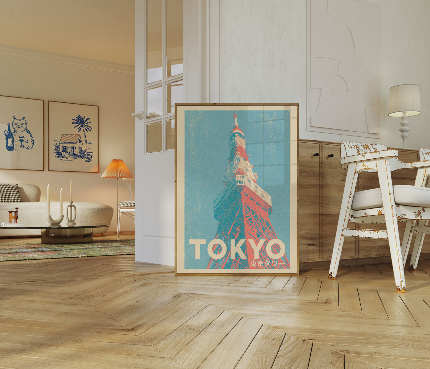 Poster di viaggio vintage Torre di Tokyo
