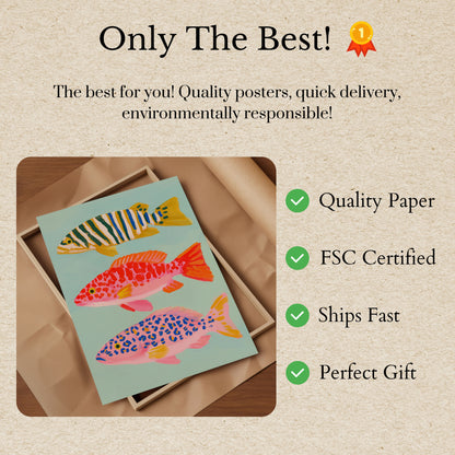 Pôster de Coleção de Peixes Tropicais