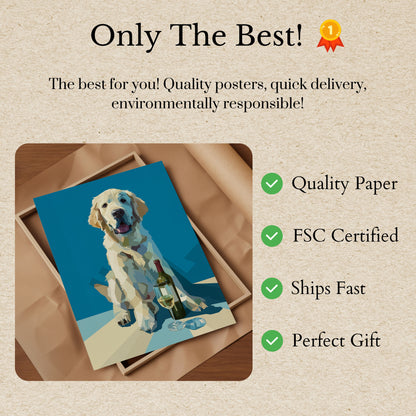 Póster de vino y compañía canina