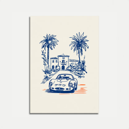 Vintage Ferrari in Paradise Poster