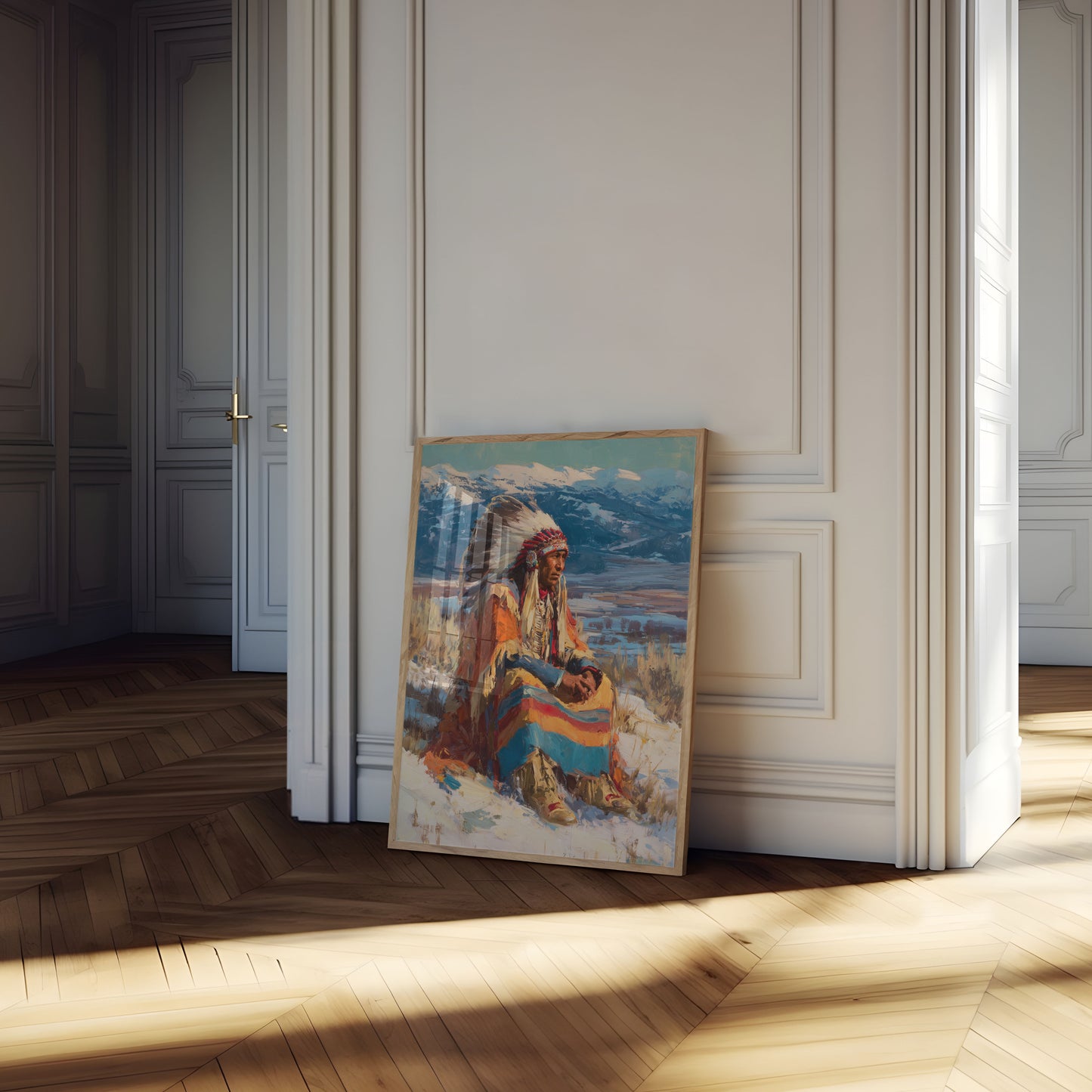 Mountain Chief Winter Scene Poster