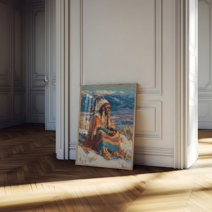 Mountain Chief Winter Scene Poster