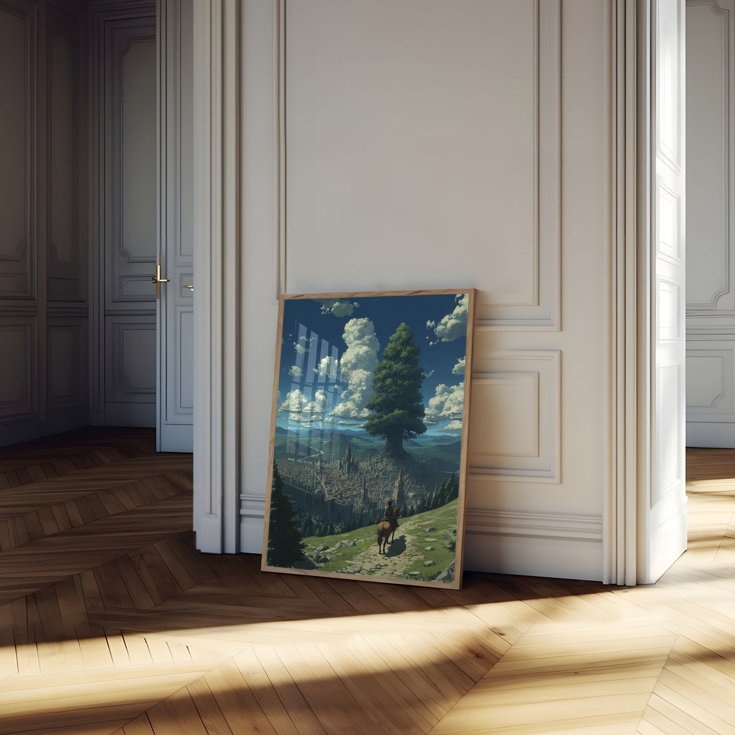 Enchanted Medieval City Landscape Poster