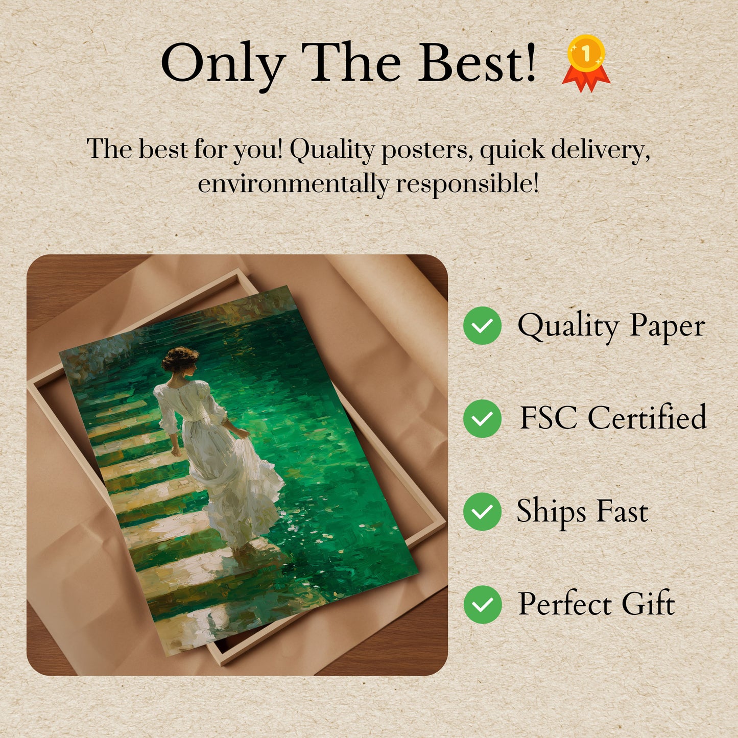 Emerald Waters Woman Poster
