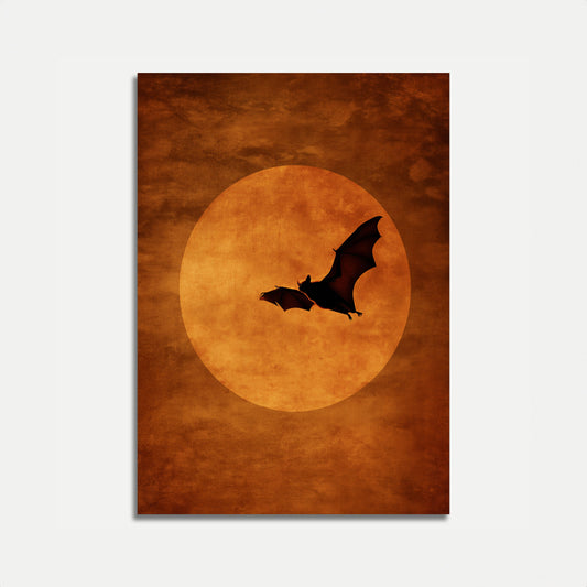Fledermaus fliegt unter dem Mond Poster