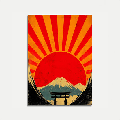 Stigende sol Mount Fuji Plakat