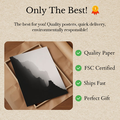 Misty Mountain Silhouette Poster