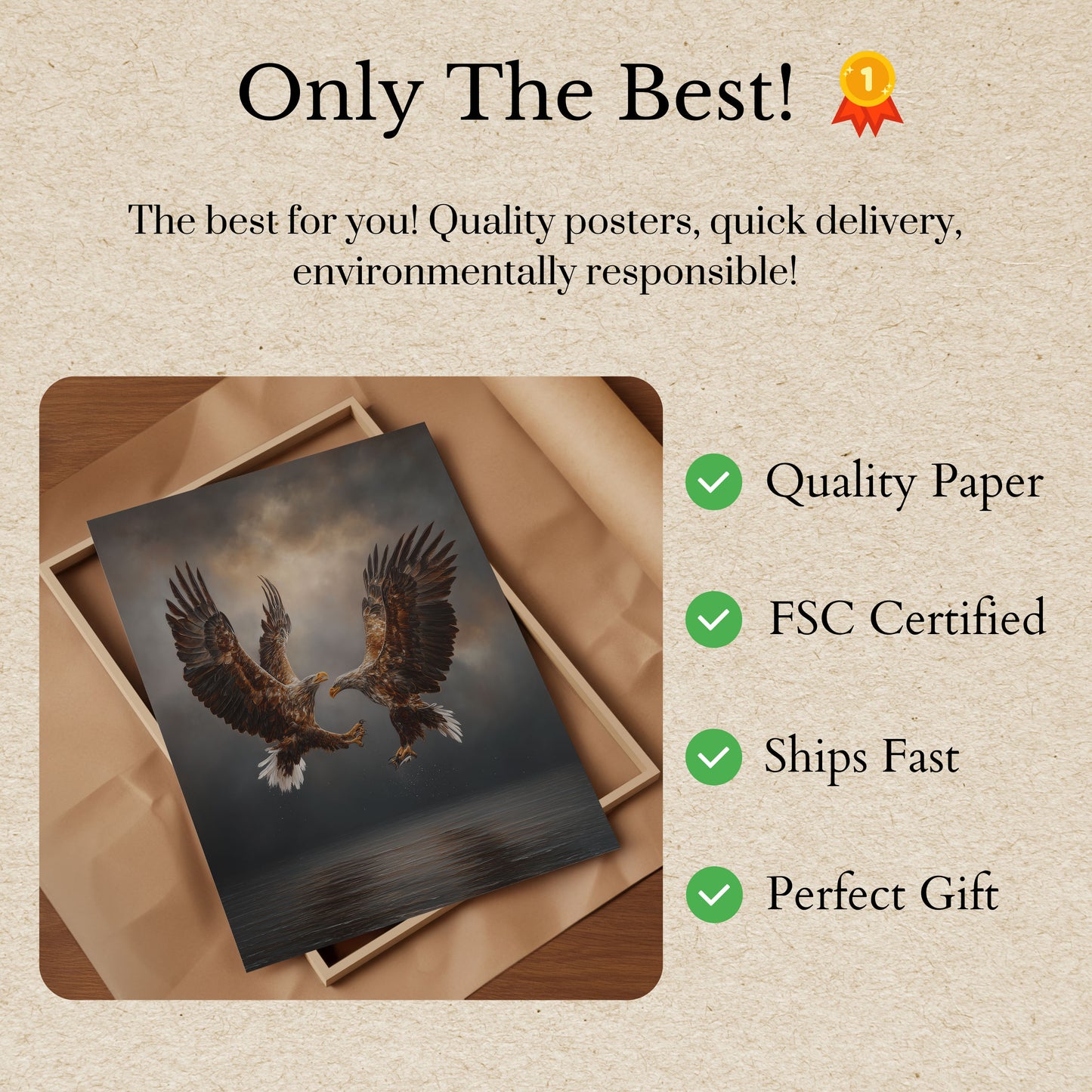 Majestic Eagles in Flight Poster