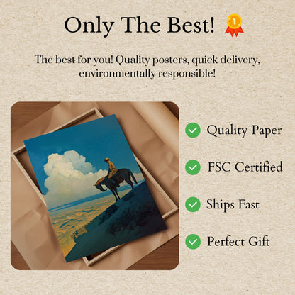 Lone Rider Desert Horizon Poster