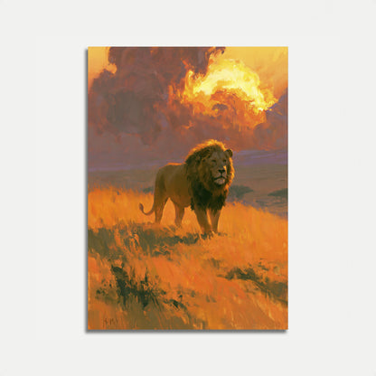 Majestic Lion at Sunset Poster