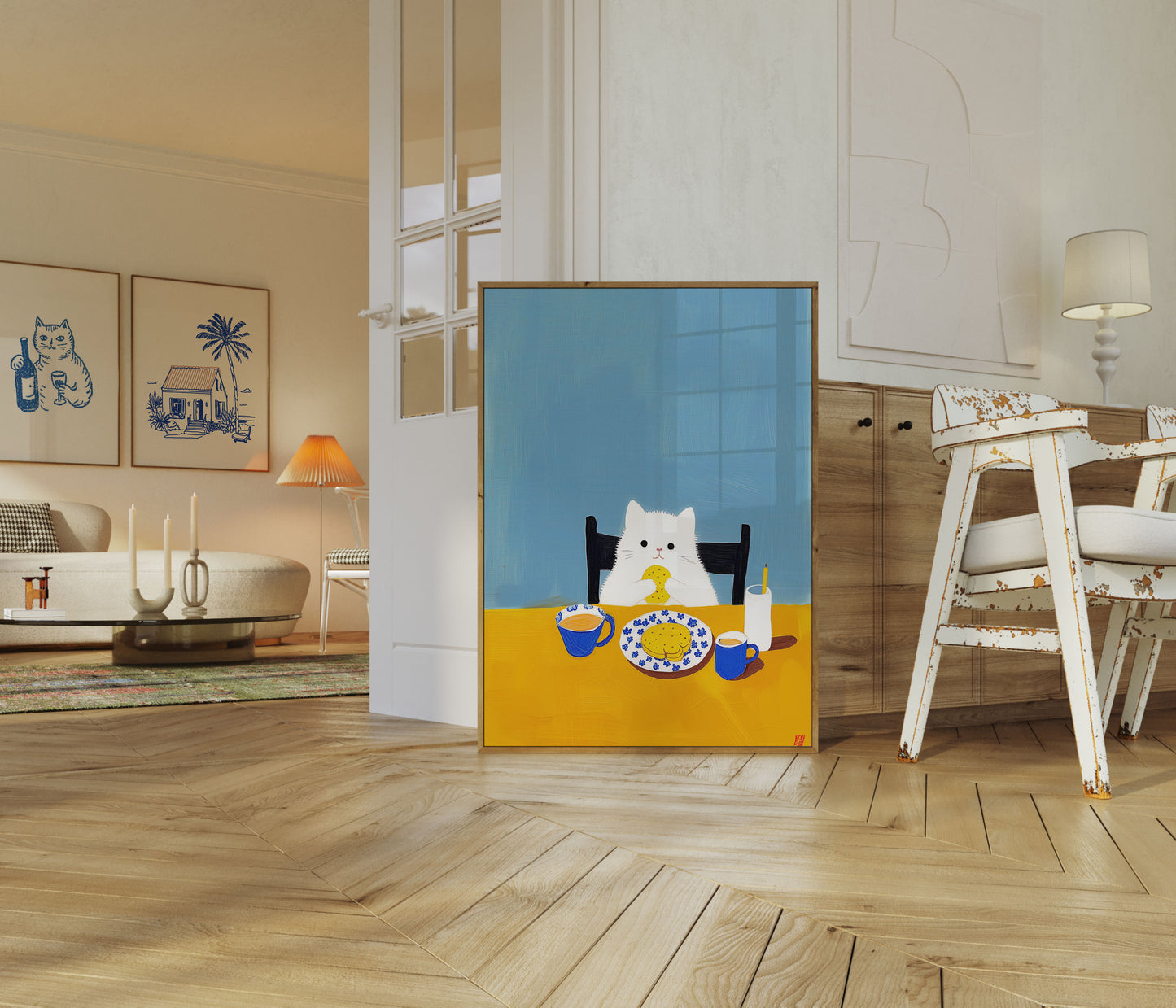 Cute Cookie Cat Breakfast Poster