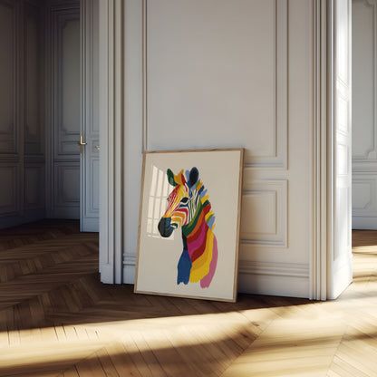 Rainbow Zebra Modern Art Poster