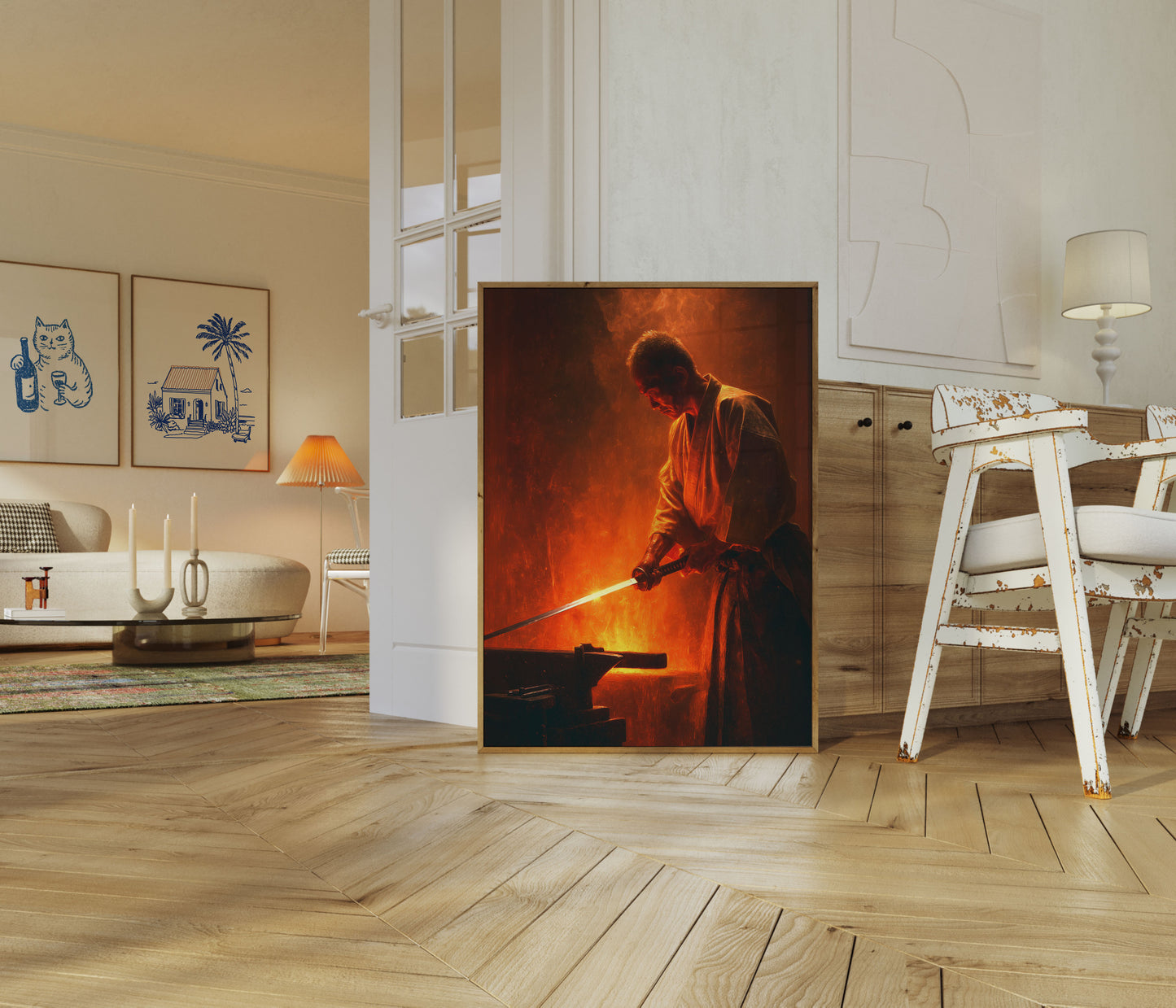 Blacksmith Forging Fire Poster