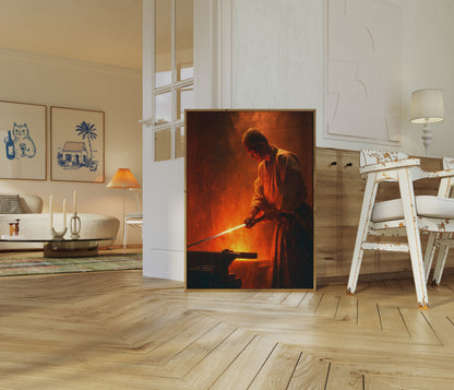 Blacksmith Forging Fire Poster