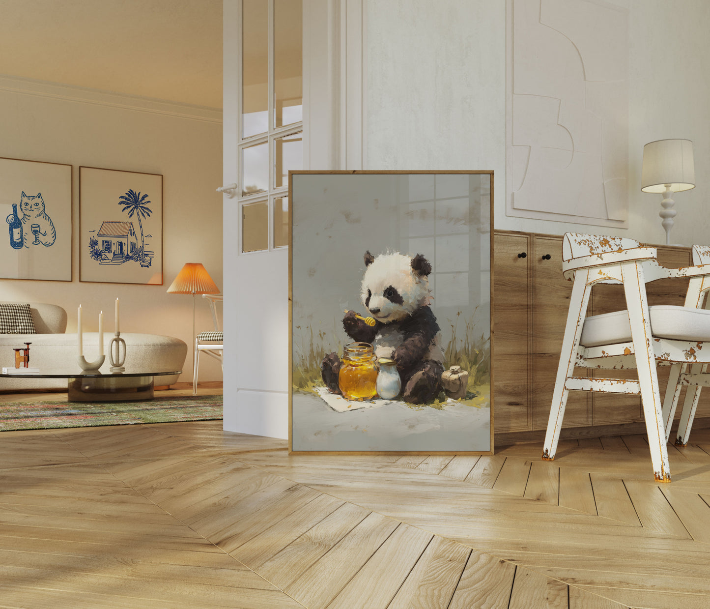 Sweet Honey Panda Art Poster