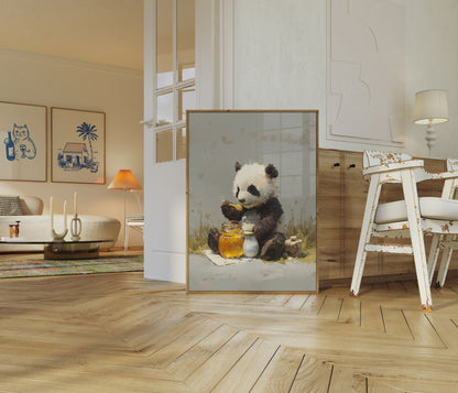 Sweet Honey Panda Art Poster